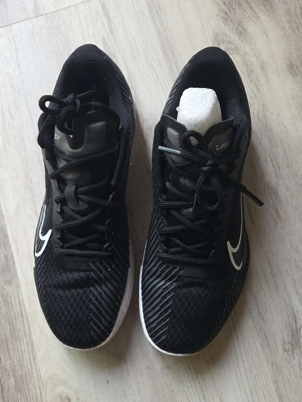 Nike Womans Black Sneakers with White Swoosh
